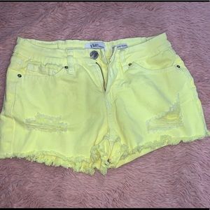 Yellow ripped Shorts